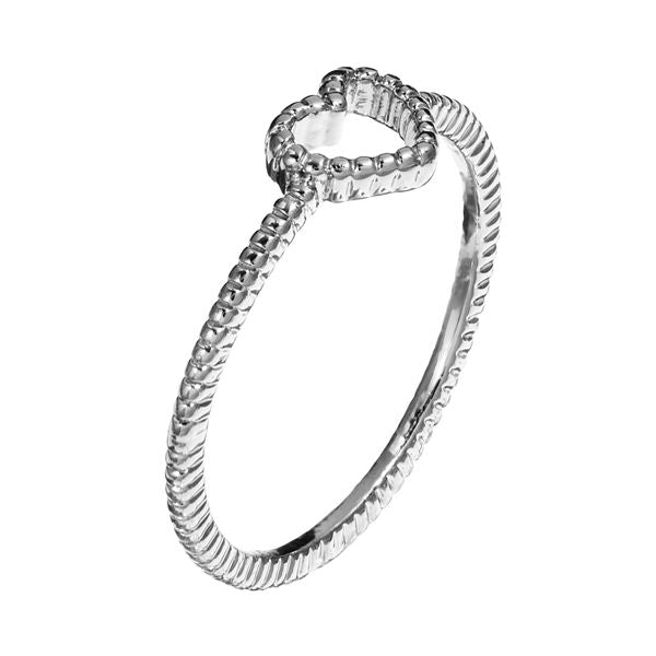 Textured Heart Midi Ring