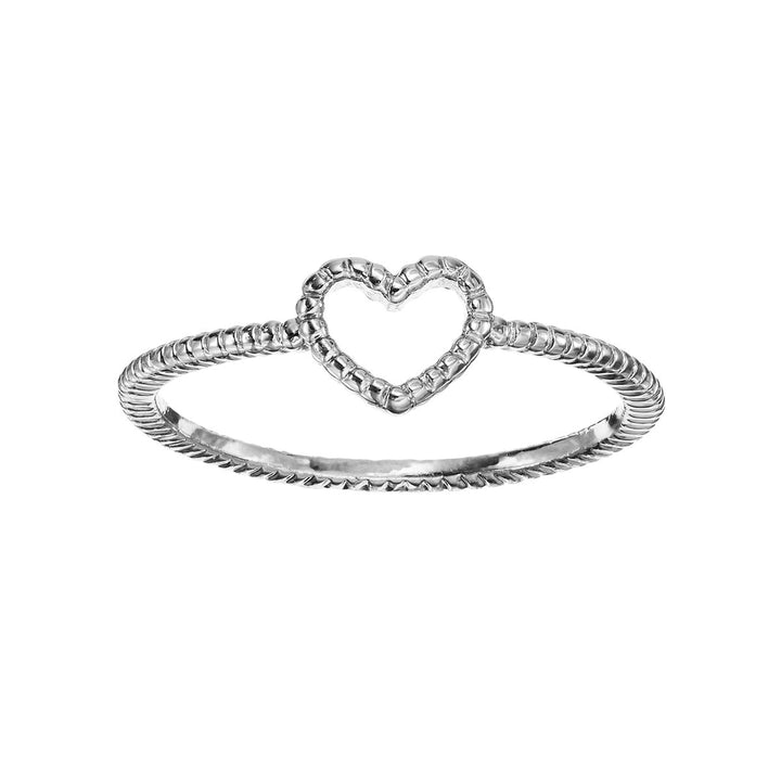 Textured Heart Midi Ring