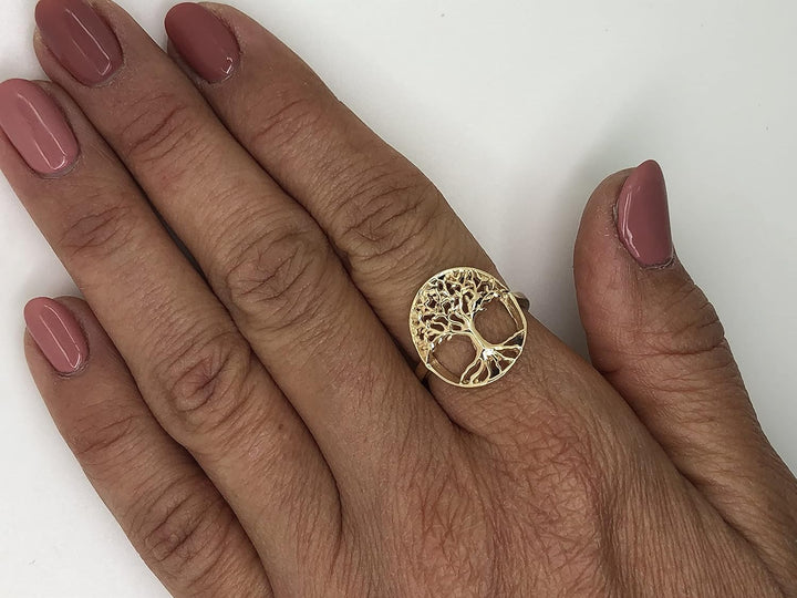 14K Gold Plated Tree of Life Symbol Ring