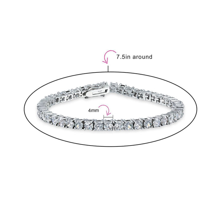 Clear round Solitaire AAA CZ Tennis Bracelet Imitation Sapphire