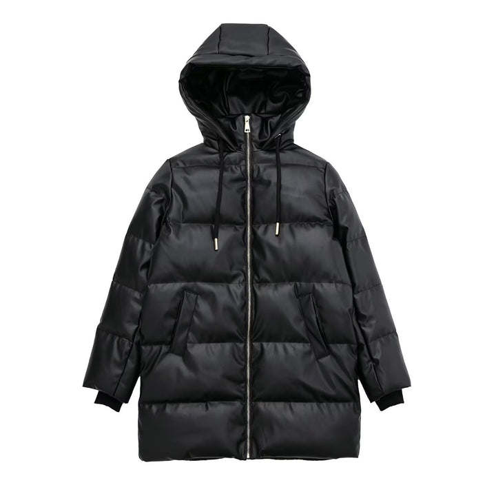 European and American Style Women'S Loose Hooded Warm Cotton Coat Overcoat