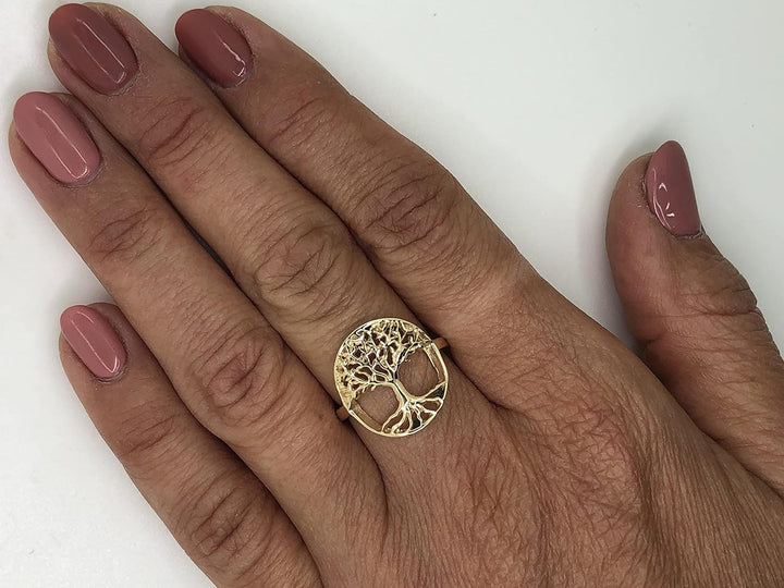 14K Gold Plated Tree of Life Symbol Ring