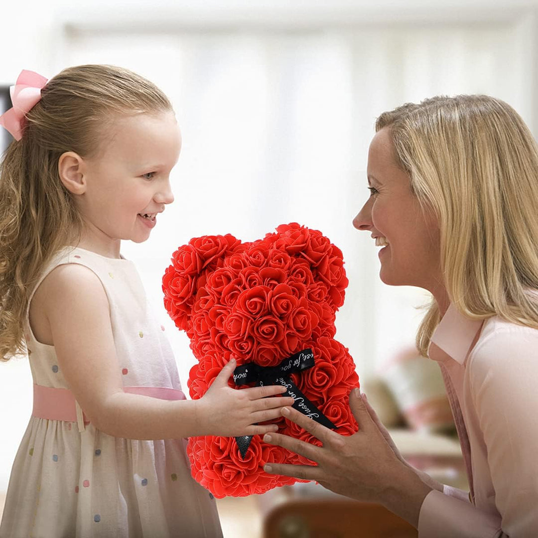  Rose Flower Bear - Perfect Gift for Women on Mother's Day, Valentine's Day, Anniversaries, and Bridal Showers