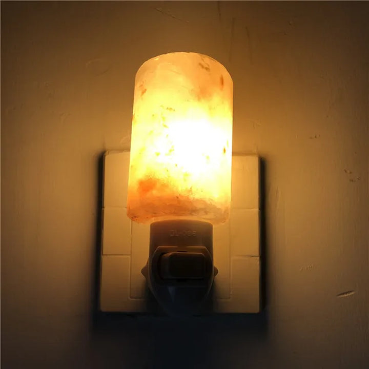  Salt Lamp Natural Crystal Hand Carved Night Light Home Decor Air Purifying with Plug Release Negative Ions Warm White