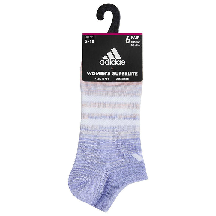 Women's adidas Superlite Badge Of Sport Stripe No-Show Sock 6-Pack