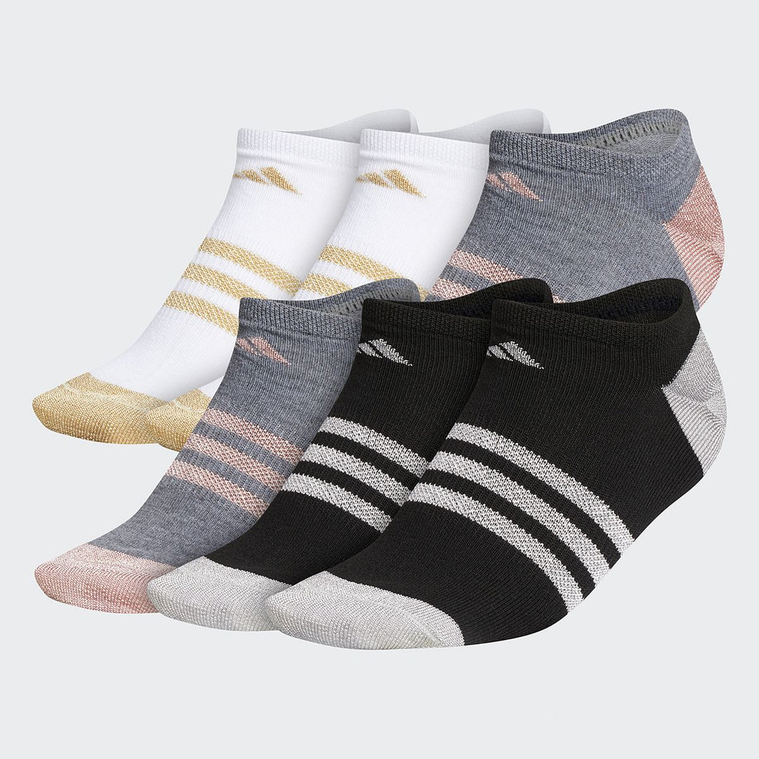 Women's adidas Superlite Badge Of Sport Stripe No-Show Sock 6-Pack