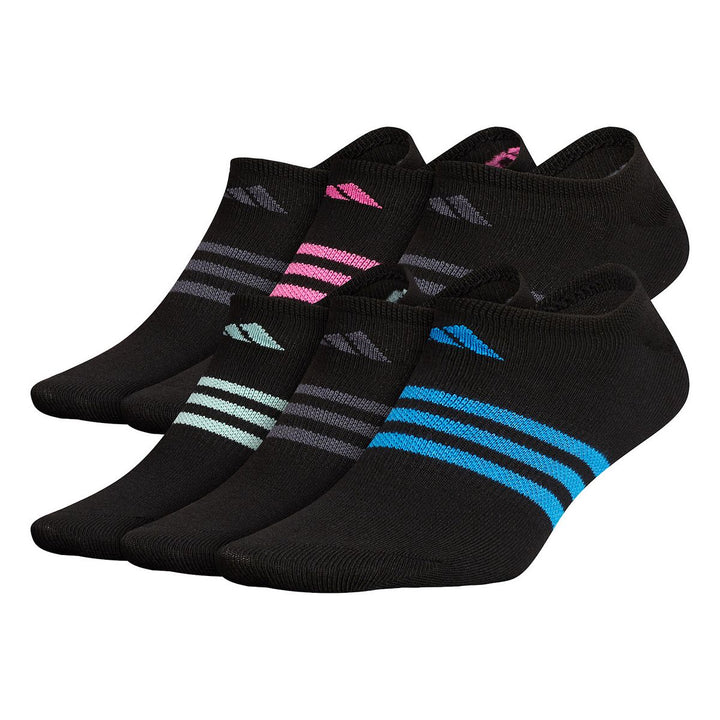 Women's adidas Superlite Badge Of Sport Stripe No-Show Sock 6-Pack