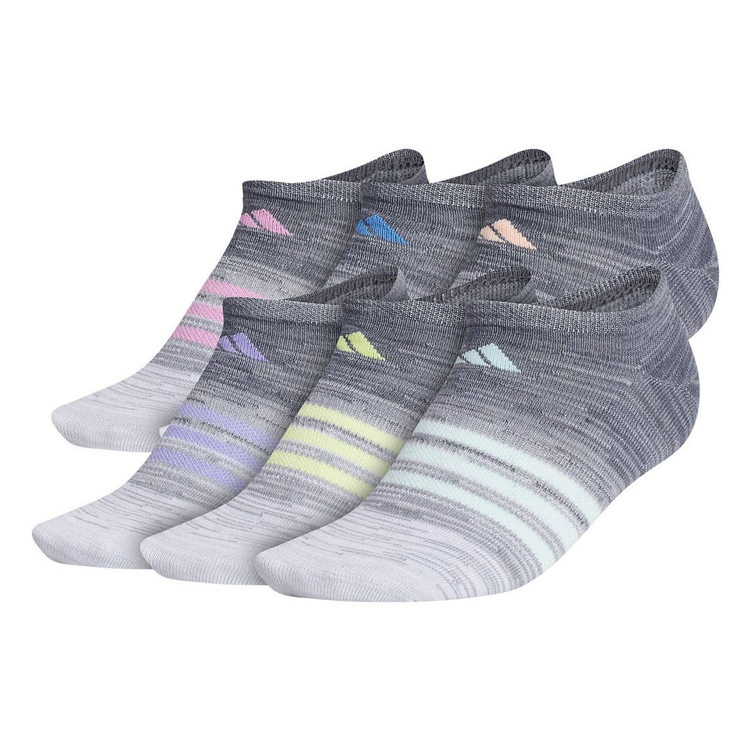 Women's adidas Superlite Badge Of Sport Stripe No-Show Sock 6-Pack