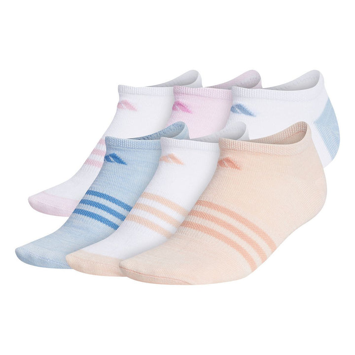 Women's adidas Superlite Badge Of Sport Stripe No-Show Sock 6-Pack