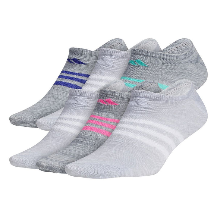 Women's adidas Superlite Badge Of Sport Stripe No-Show Sock 6-Pack