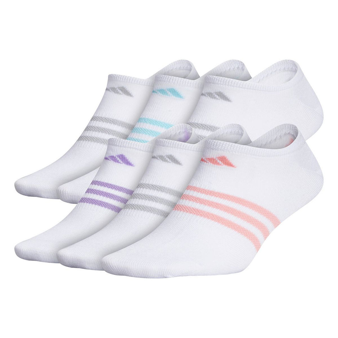 Women's adidas Superlite Badge Of Sport Stripe No-Show Sock 6-Pack