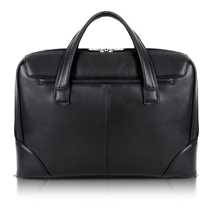 Leather 17-Inch Dual Compartment Laptop Briefcase