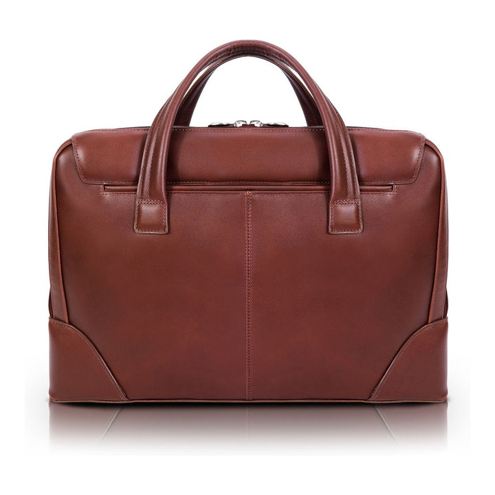 Leather 17-Inch Dual Compartment Laptop Briefcase