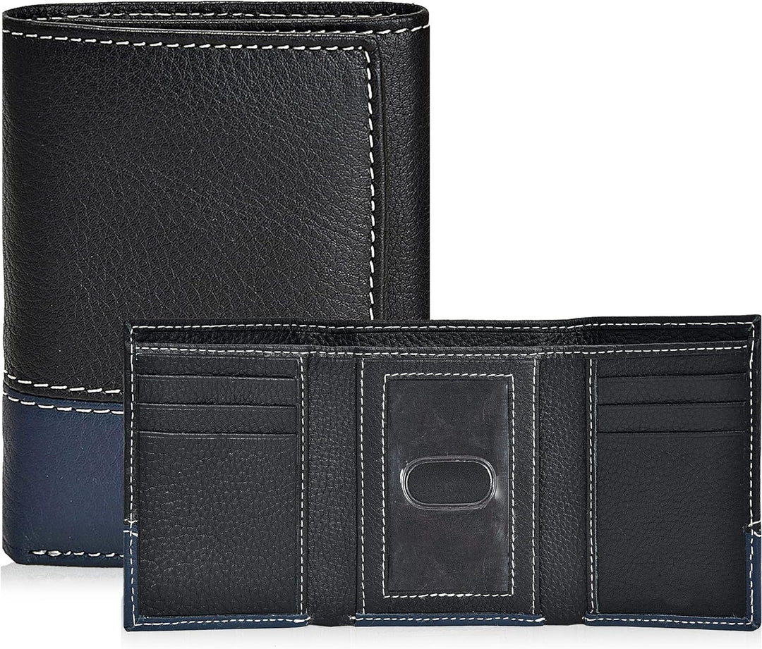 Men's Slim RFID Blocking Extra -Capacity Trifold Wallet - Genuine Leather