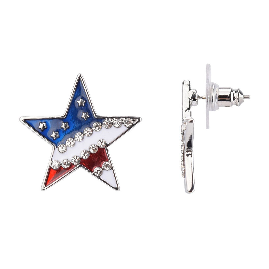 Americana Star Nickel Free Stud Earrings