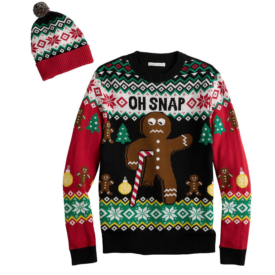 Men's Holiday Sweater with Hat