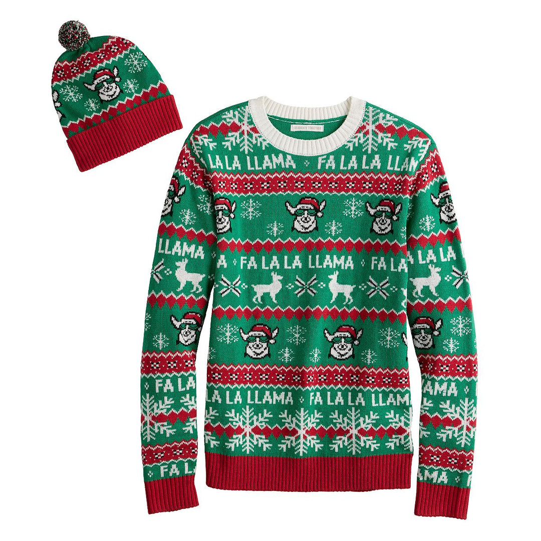 Men's Holiday Sweater with Hat