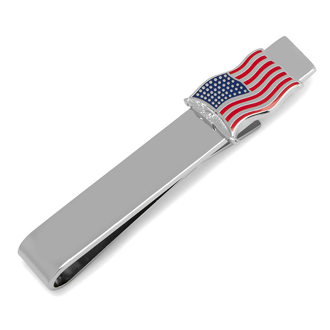 Men's Cuff Links Waving American Flag Lapel Pin