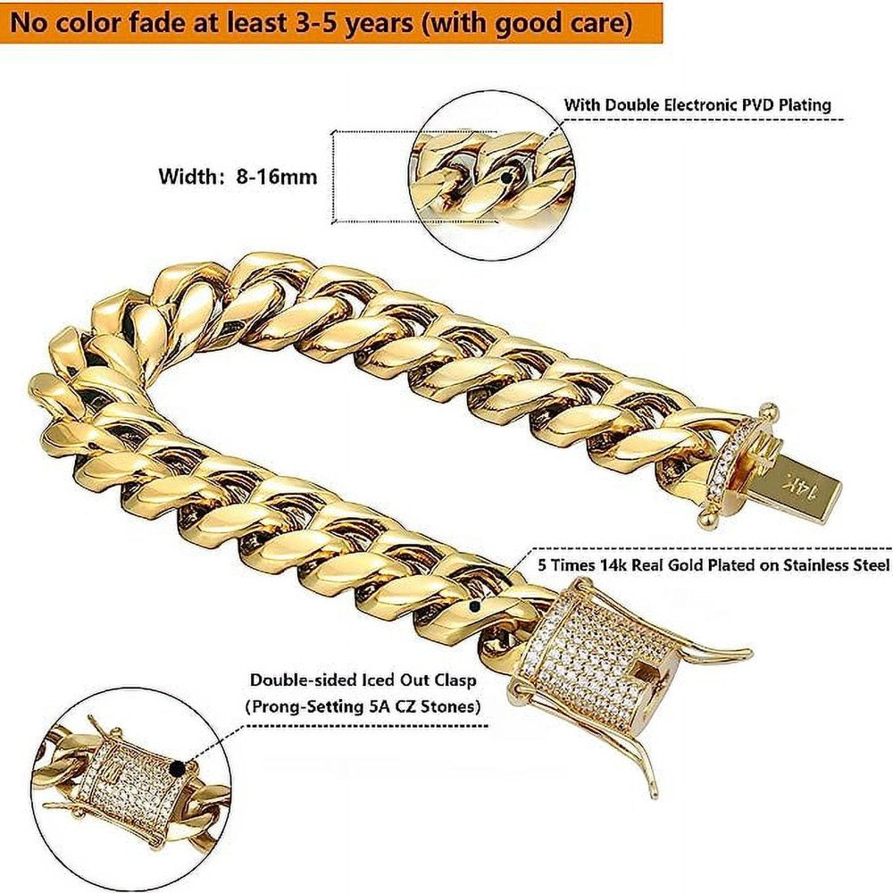 Gold Tone Plated Stainless Steel  Bracelet