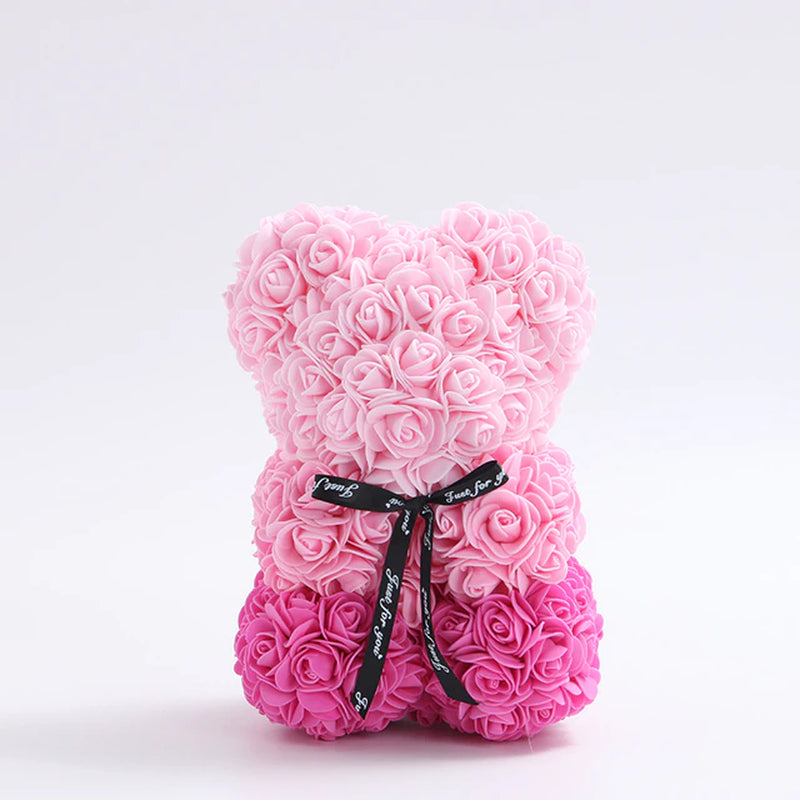 Valentines Day Gift 25Cm Rose Teddy Bear from Flowers Bear with Flowers Red Rose Bear