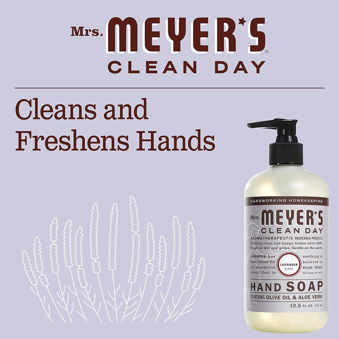 Mrs. Meyer'S Hand Soap, Made with Essential Oils, Biodegradable Formula, Lavender, 12.5 Fl. Oz