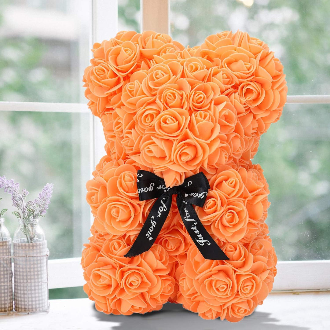 Rose Flower Teddy  Bear Decoration Gift