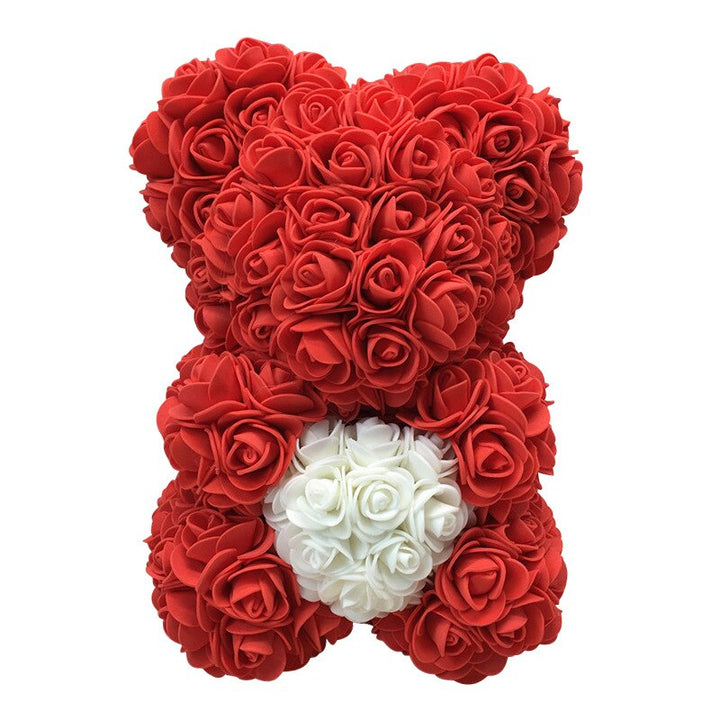 Valentines Day Gift 25Cm Rose Teddy Bear from Flowers Bear with Flowers Red Rose Bear