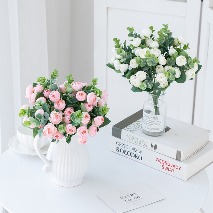 Rose and Eucalyptus Artificial Flower Arrangement