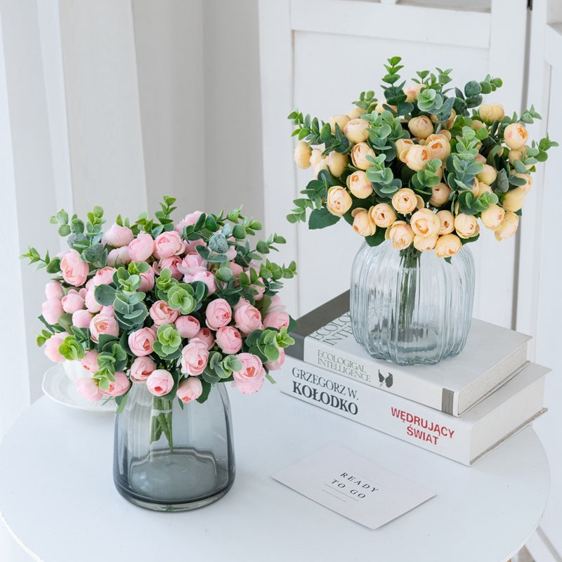 Rose and Eucalyptus Artificial Flower Arrangement