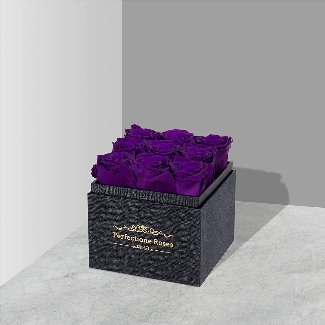 Preserved Flowers in a Box, Purple Real Roses Long-Lasting Rose Birthday Gifts for Her Flower Gifts for Wife Mother'S Day Valentines Day Gifts Christmas Day