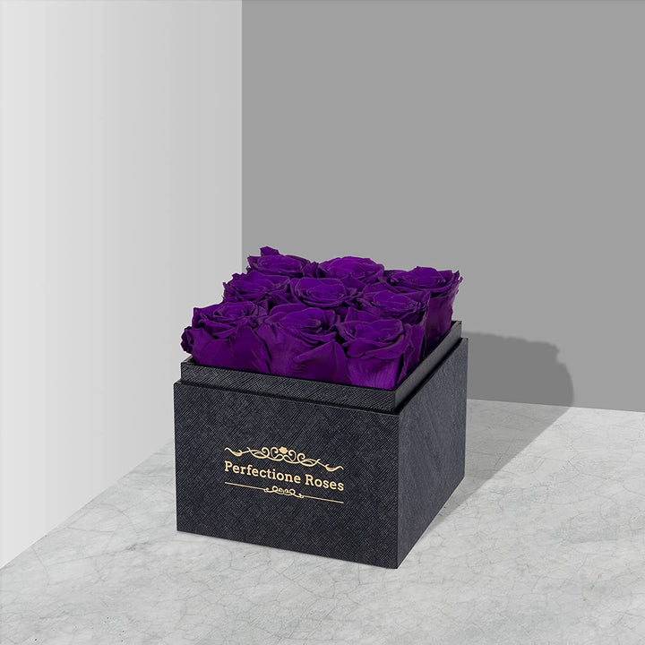 Preserved Flowers in a Box, Purple Real Roses Long-Lasting Rose Birthday Gifts for Her Flower Gifts for Wife Mother'S Day Valentines Day Gifts Christmas Day