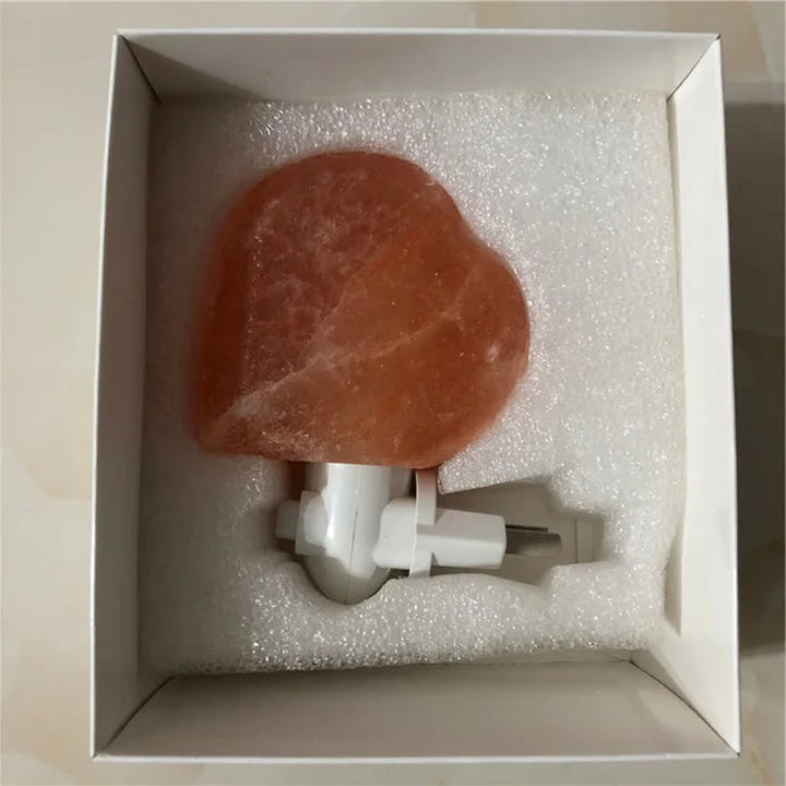  Salt Lamp Natural Crystal Hand Carved Night Light Home Decor Air Purifying with Plug Release Negative Ions Warm White