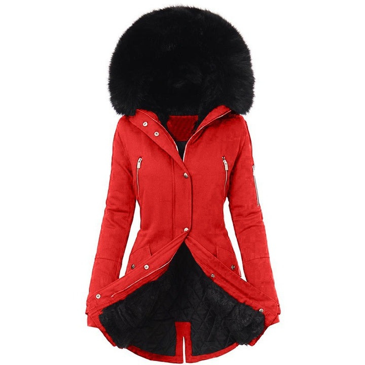 Women'S Fur Collar Mid-Length Coat