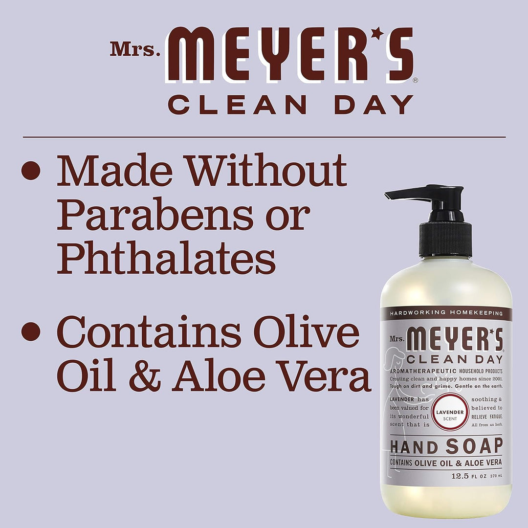 Mrs. Meyer'S Hand Soap, Made with Essential Oils, Biodegradable Formula, Lavender, 12.5 Fl. Oz