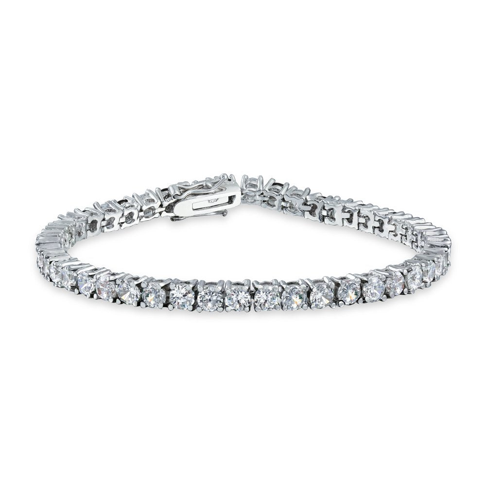 Clear round Solitaire AAA CZ Tennis Bracelet Imitation Sapphire