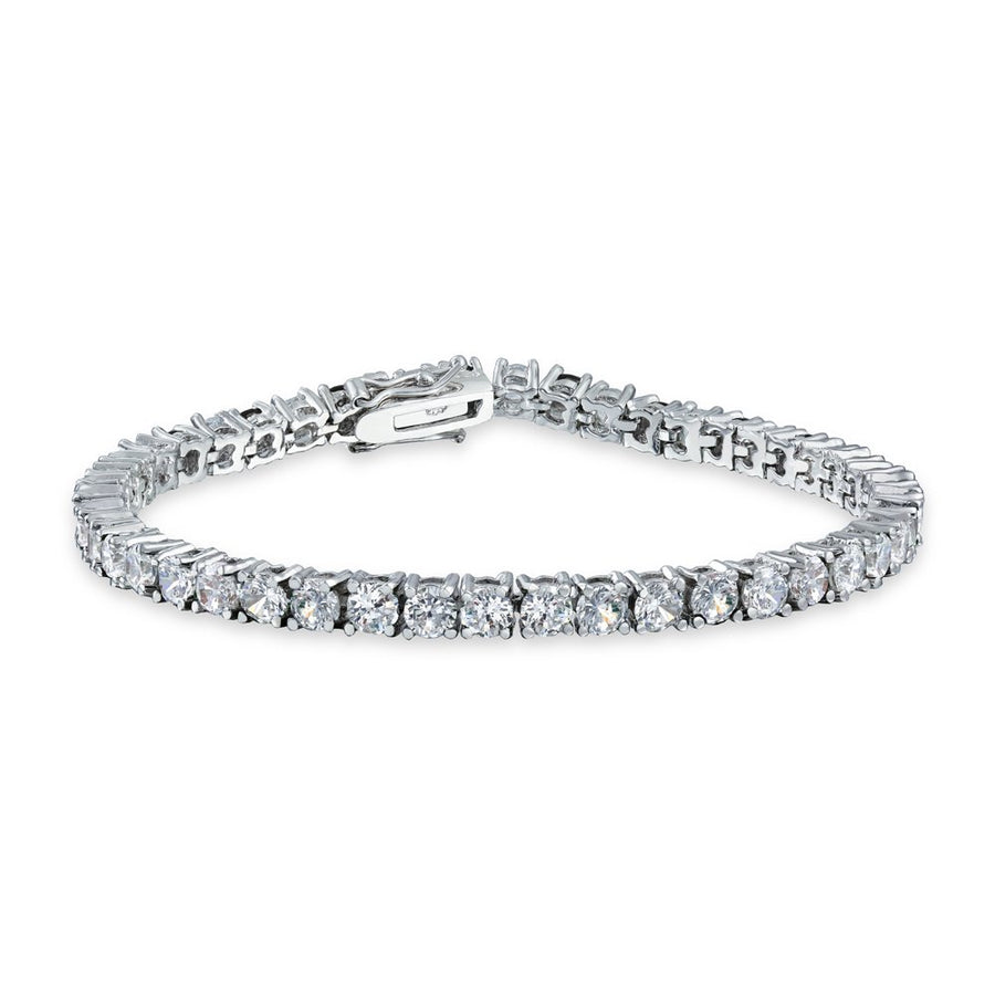 Clear round Solitaire AAA CZ Tennis Bracelet Imitation Sapphire