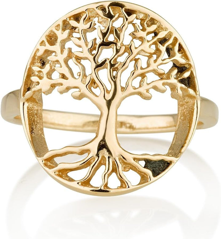 14K Gold Plated Tree of Life Symbol Ring