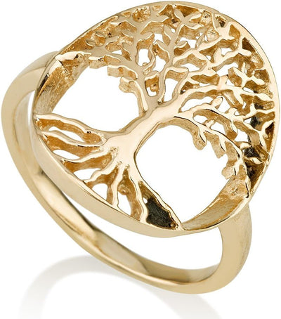 14K Gold Plated Tree of Life Symbol Ring