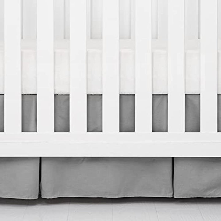 Charcoal Gray Crib Bed Skirt-  14" Drop