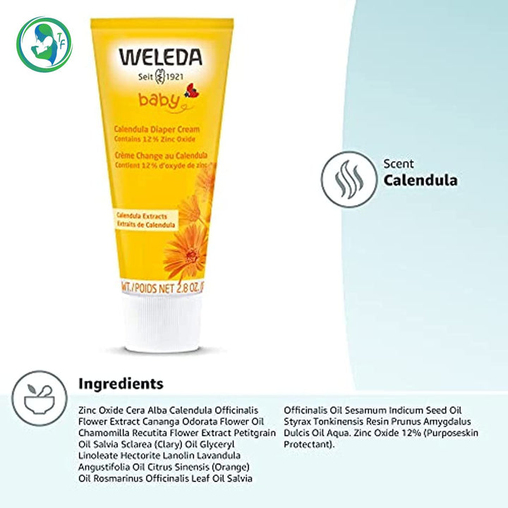 Weleda Baby Calendula Diaper Cream, 2.8 (8813), 2.8 Oz