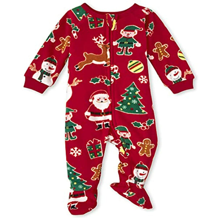 Unisex-baby and Toddler Holiday Fleece One Piece Pajamas