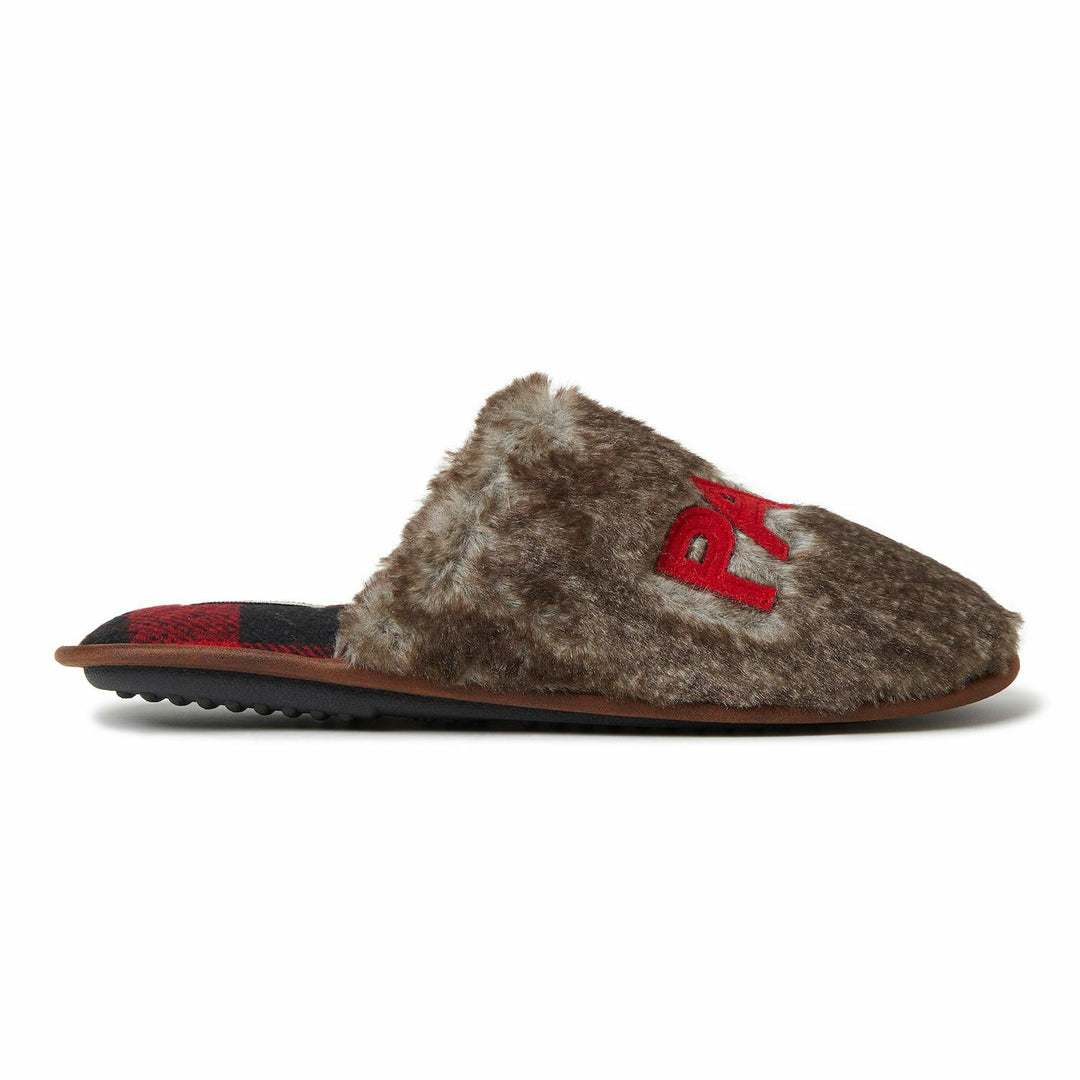 Men's Dearfoams &#34;Papa Bear&#34; Faux Fur Scuff Slippers