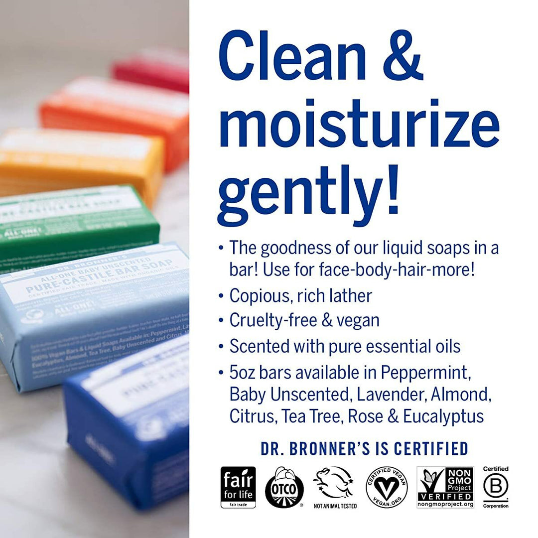 Dr. Bronner’s - Pure-Castile Baby  Bar Soap -Made with Organic Oils