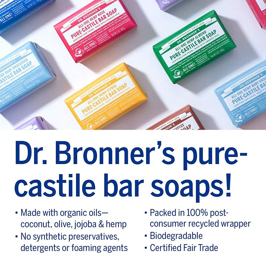 Dr. Bronner’s - Pure-Castile Bar Soap - Organic Oils- Non-GMO