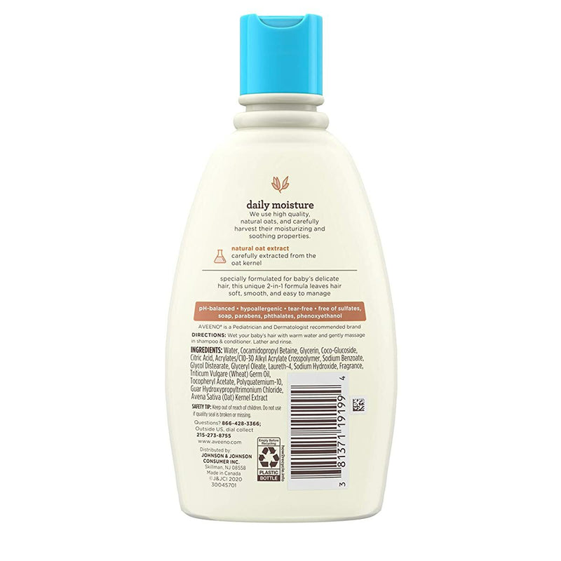 Aveeno Baby Daily Moisture 2-in-1 Tear-Free Shampoo & Conditioner - 12 Fl Oz
