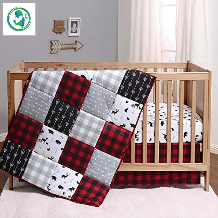 Crib Bedding Set Woodland Theme-3 Pieces