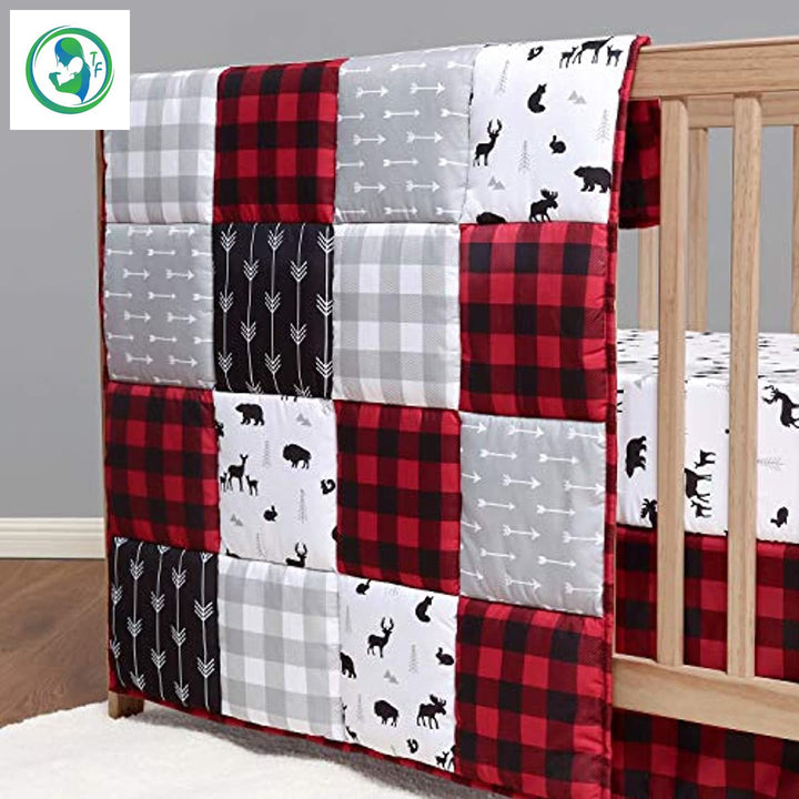 Crib Bedding Set Woodland Theme-3 Pieces