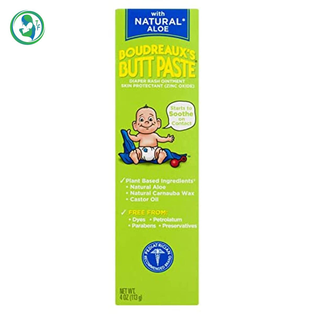 Boudreaux's Butt Paste Diaper Rash Ointment, With Natural Aloe, 4 Oz