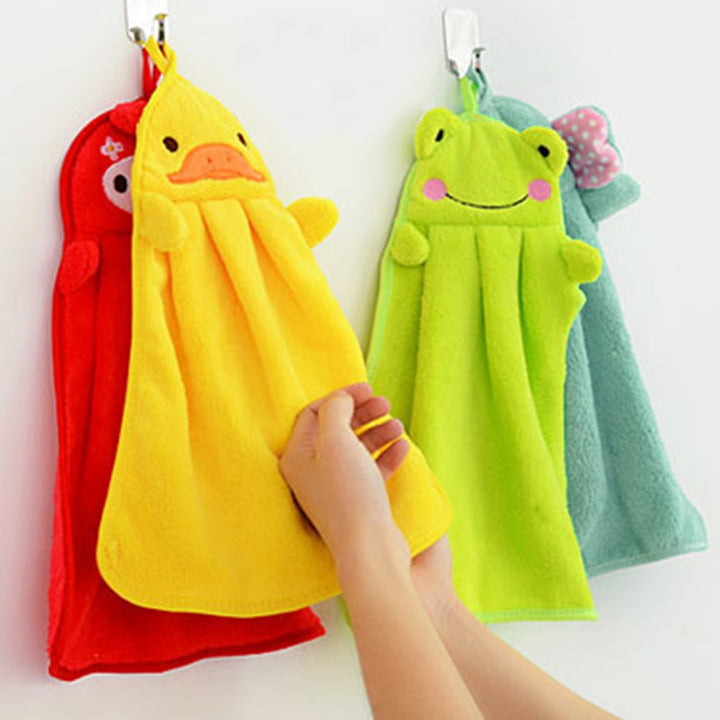 Baby Nursery Hand Towel baby bath towels Toddler Soft Plush Cartoon Animal Wipe Hanging Bathing Towel For Children Towel