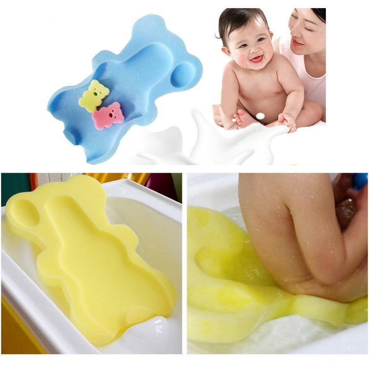 Baby Bath Seat Infant Non Slip Soft Bath Foam Pad Mat Body Cushion Sponge Bathtub Mat Safety Bathtub Seat + 2pcs Foam Rub Gift